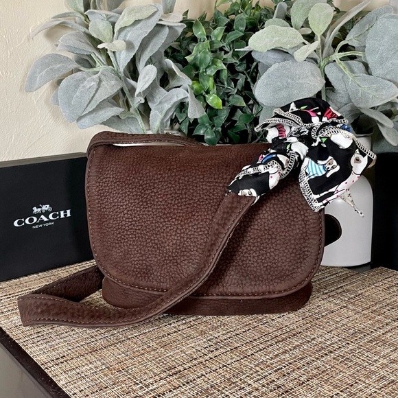 Coach Handbags - Vintage Coach Bramble Small Flap Nubuc 4946